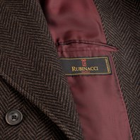 Ulster coat in brown herringbone cashmere Alternative Image