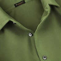 Olive piquet cotton shirt Alternative Image