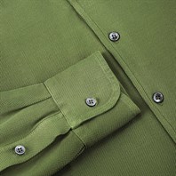 Olive piquet cotton shirt Alternative Image
