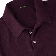 Wine cashmere polo Alternative Image