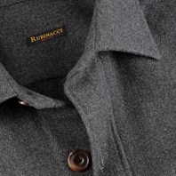 Gray diagonal cashmere overshirt Alternative Image