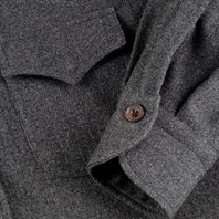 Gray diagonal cashmere overshirt Alternative Image