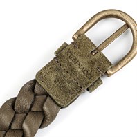 Green braided suede leather belt Alternative Image