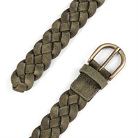 Green braided suede leather belt Alternative Image