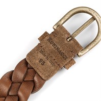 Tobacco braided suede leather belt Alternative Image