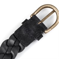 Black braided suede leather belt Alternative Image