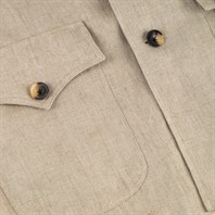 Capri jacket in beige linen  Alternative Image