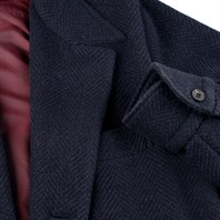 St. Moritz cashmere jacket in blue herringbone Alternative Image