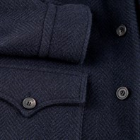 St. Moritz cashmere jacket in blue herringbone Alternative Image