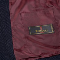 St. Moritz cashmere jacket in blue herringbone Alternative Image