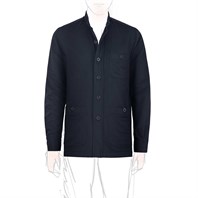 Black cashmere safari jacket with guru collar Alternative Image