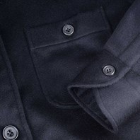 Black cashmere safari jacket with guru collar Alternative Image