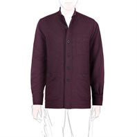 Plum cashmere safari jacket with guru collar Alternative Image