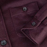 Plum cashmere safari jacket with guru collar Alternative Image