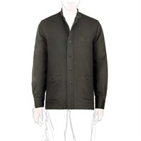 Green cashmere safari jacket with guru collar Alternative Image