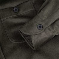 Green cashmere safari jacket with guru collar Alternative Image