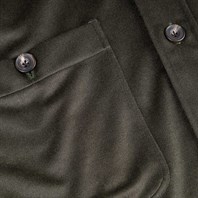 Green cashmere safari jacket with guru collar Alternative Image