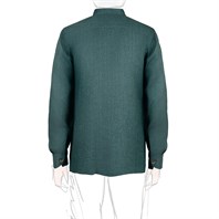 Green herringbone linen safari jacket with guru collar Alternative Image