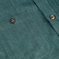 Green herringbone linen safari jacket with guru collar Alternative Image