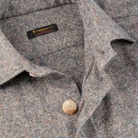 Vintage Archive cashmere safari jacket in green melange birdseye Alternative Image