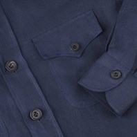 Blue linen safari jacket Alternative Image