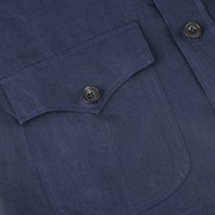 Blue linen safari jacket Alternative Image