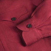 Red linen safari jacket Alternative Image