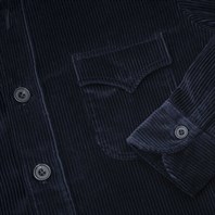 Sahariana in velluto a costine blu Immagine alternativa