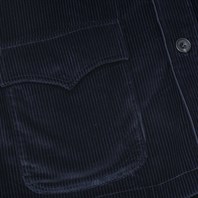 Sahariana in velluto a costine blu Immagine alternativa