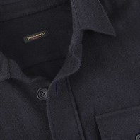 Sahariana in cashmere spigato blu Immagine alternativa