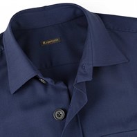 Sahariana in hopsack blu Immagine alternativa