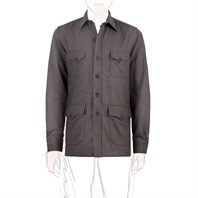 Brown herringbone wool safari jacket Alternative Image