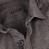 Brown herringbone wool safari jacket Alternative Image