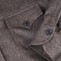 Brown herringbone wool safari jacket Alternative Image