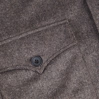 Brown herringbone wool safari jacket Alternative Image