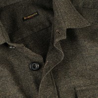 Green herringbone wool safari jacket Alternative Image