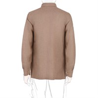 Beige herringbone linen-blend safari jacket Alternative Image