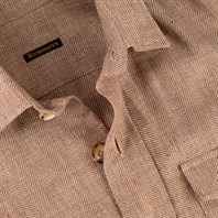 Beige herringbone linen-blend safari jacket Alternative Image