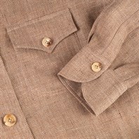 Beige herringbone linen-blend safari jacket Alternative Image