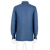 Blue herringbone linen-blend safari jacket Alternative Image