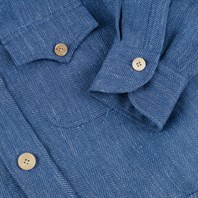 Blue herringbone linen-blend safari jacket Alternative Image
