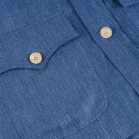 Blue herringbone linen-blend safari jacket Alternative Image