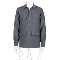 Grey wool hopsack safari jacket Alternative Image