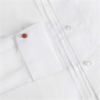White cotton tuxedo shirt with pleated ' Alternative Image