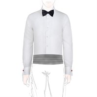 White cotton tuxedo shirt with pleated ' Alternative Image