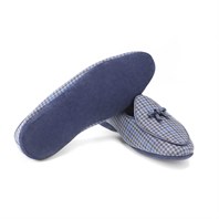 Vintage archive blue checked slippers Alternative Image