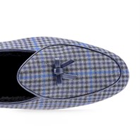 Vintage archive blue checked slippers Alternative Image