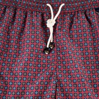Burgundy swim shorts with floral print Alternative Image