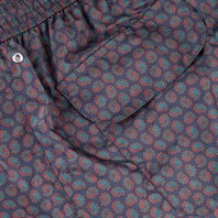 Blue swim shorts with paisley print Alternative Image