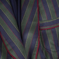 Vestaglia in lana e cashmere rigata Immagine alternativa